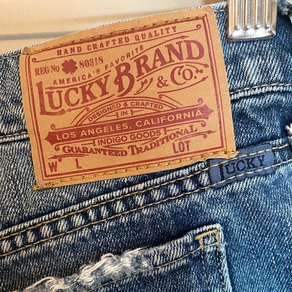 Lucky Brand Boyfriend Jean Shorts with Patches Size 26 - Picture 6 of 11